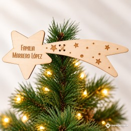 Estrella madera - árbol navidad - personalizada