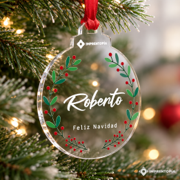 Bola de navidad metacrilato personalizada con nombre