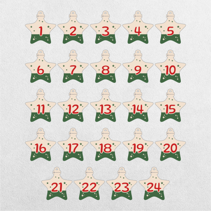 Colgador calendario de adviento de madera