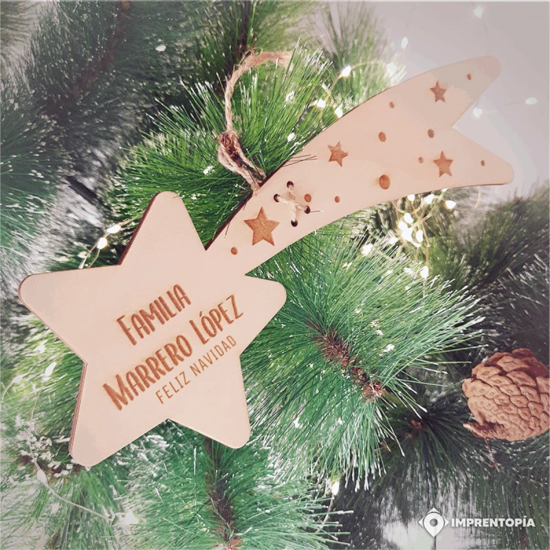 Estrella madera - árbol navidad - personalizada Estrella madera - árbol navidad - personalizada